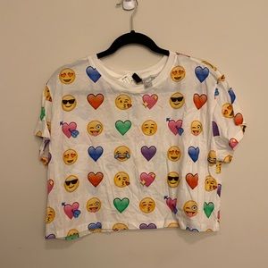NWT H&M Emoji Cropped Tee